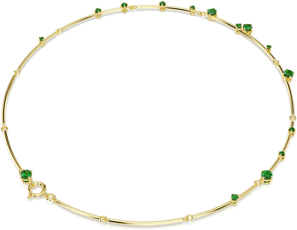 Constella Round Green Gold Necklace – Swarovski