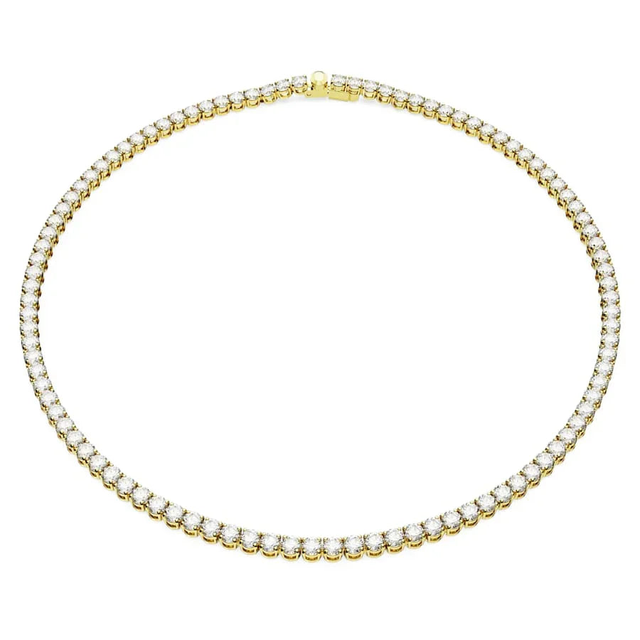 Swarovski Halsband - Matrix Tennis - Rund storlek - Vit & Guld