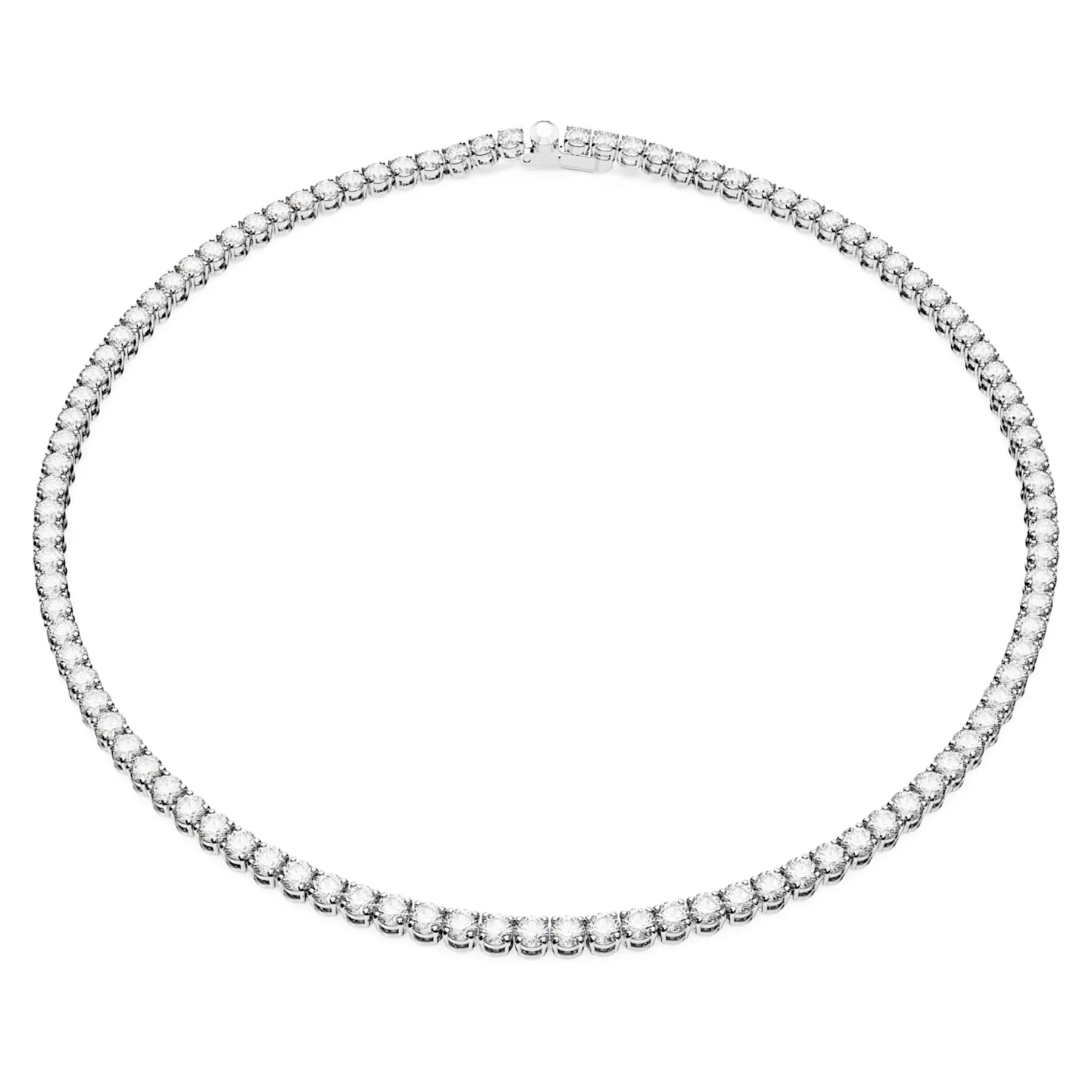 Colar Matrix Tennis Redondo Branco Prateado – Swarovski