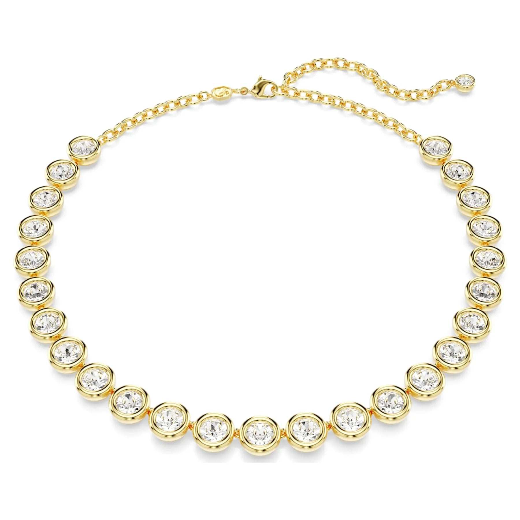 Colier tenis din aur alb rotund Imber – Swarovski