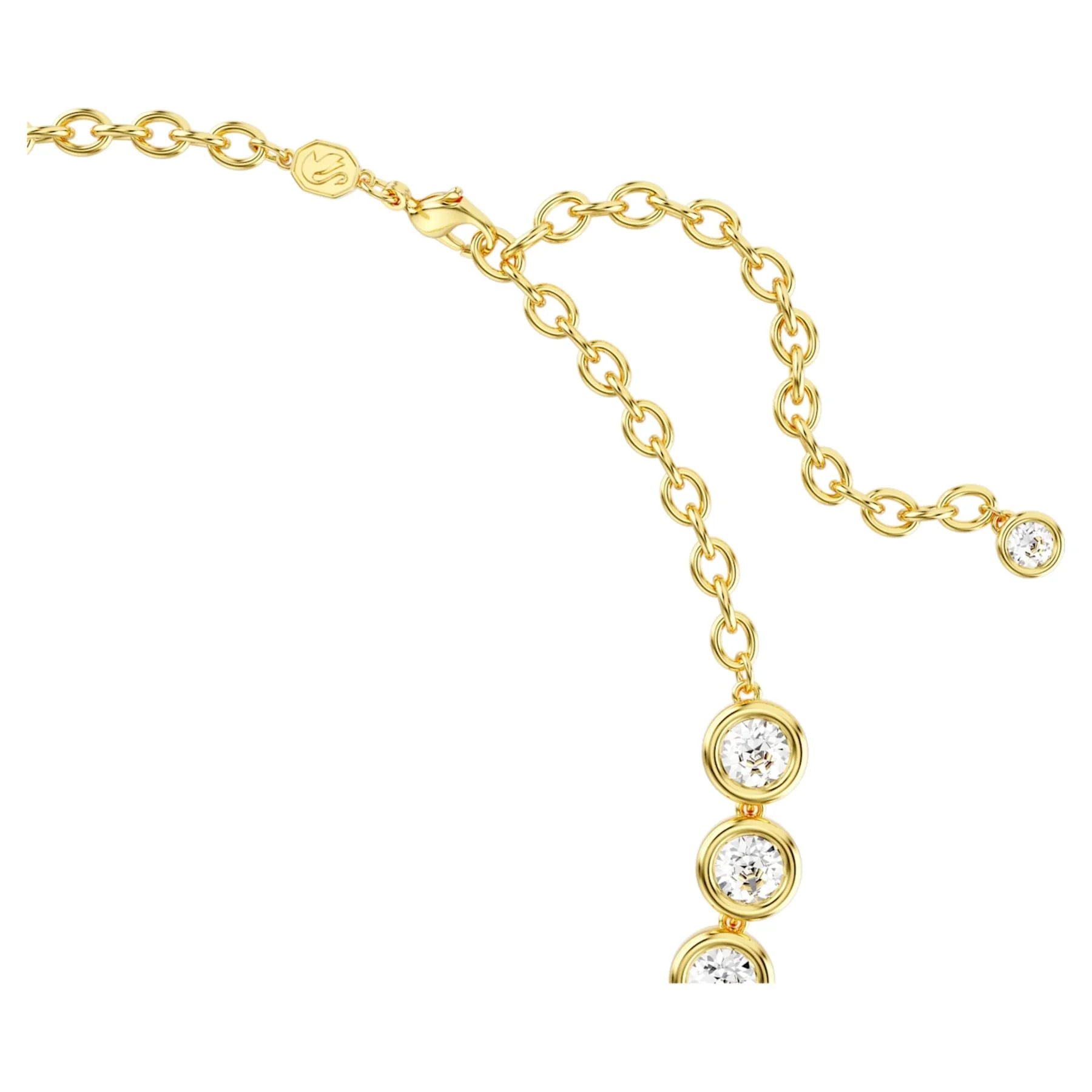 Colier tenis Imber rotund din aur alb – vedere Swarovski 3