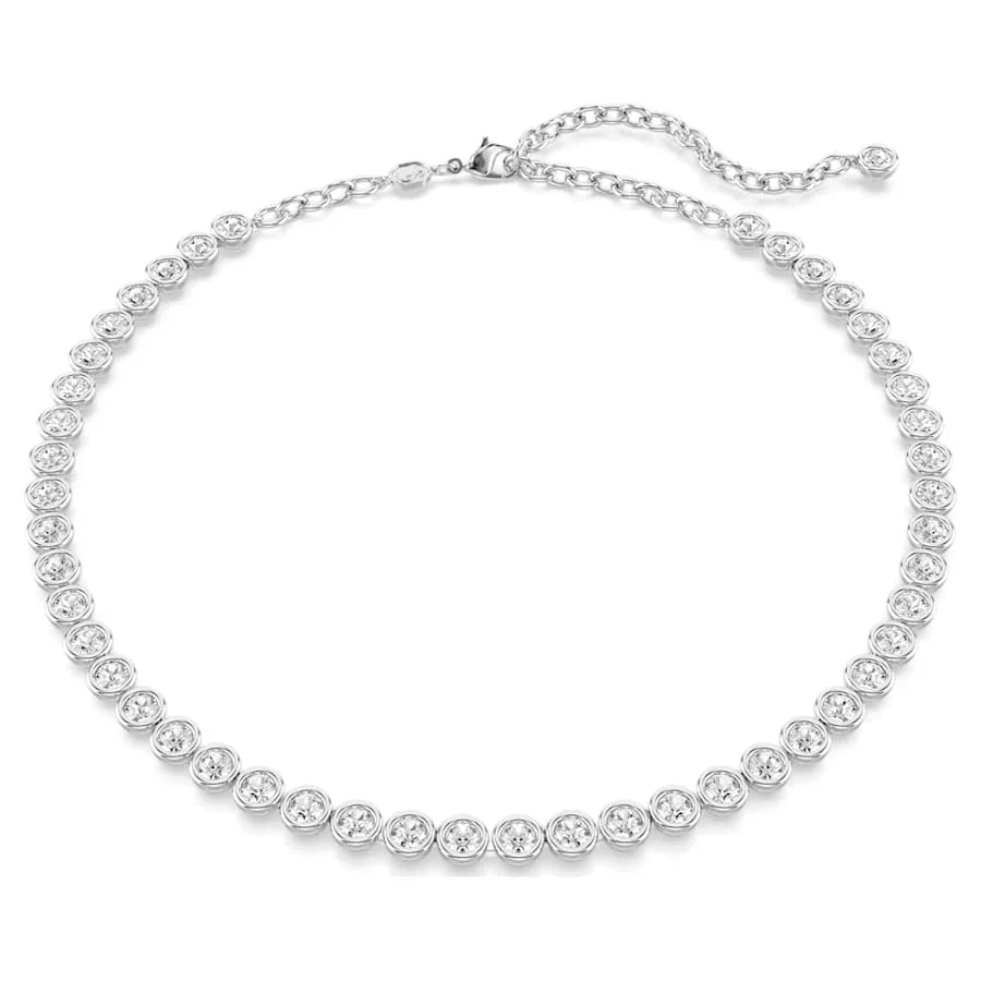 Colar Swarovski - Imber - Corte Redondo - Branco e Prata