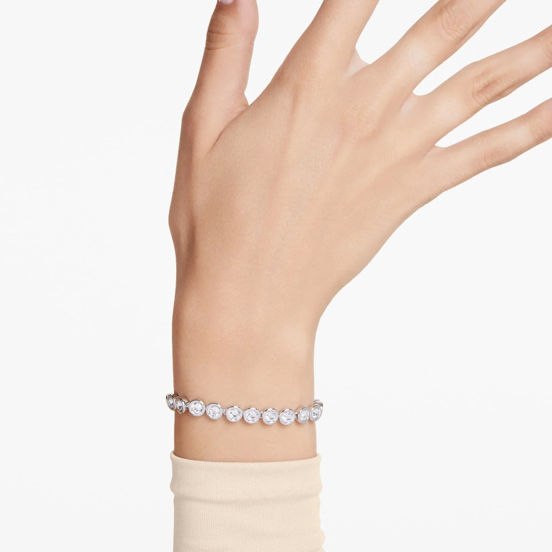 Pulsera Swarovski - Imber Tennis - Tamaño redondo - Blanco y Plata vista 2