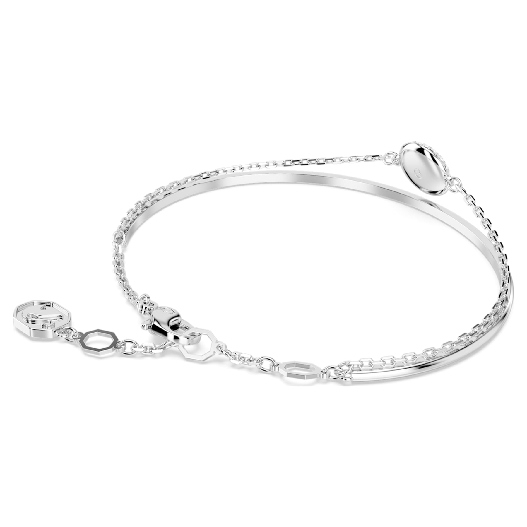Sublima - Silver White - Bangle Bracelet - Swarovski