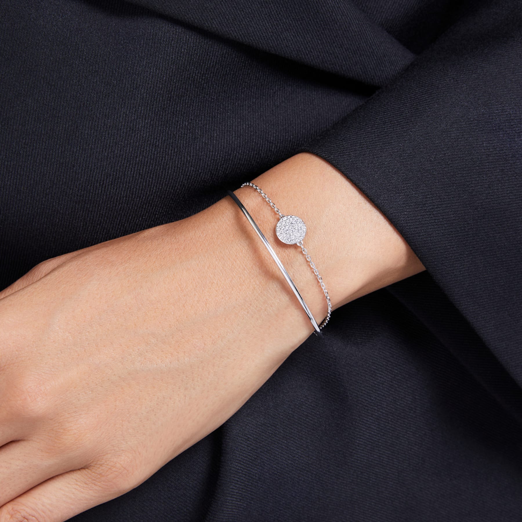Sublima - Silver White - Armband - Swarovski view 2