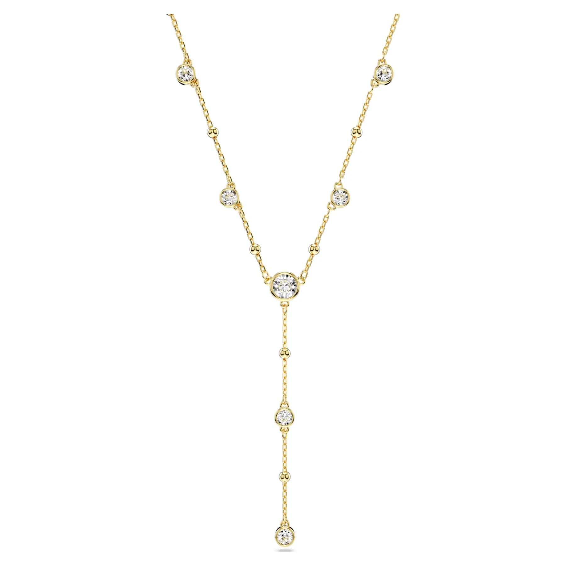 Colar Swarovski - Imber - Corte Redondo - Revestimento Branco e Dourado