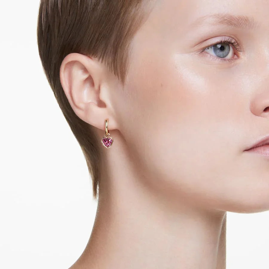 Σκουλαρίκια Swarovski - Chroma - Κόκκινη & Χρυσή όψη 3
