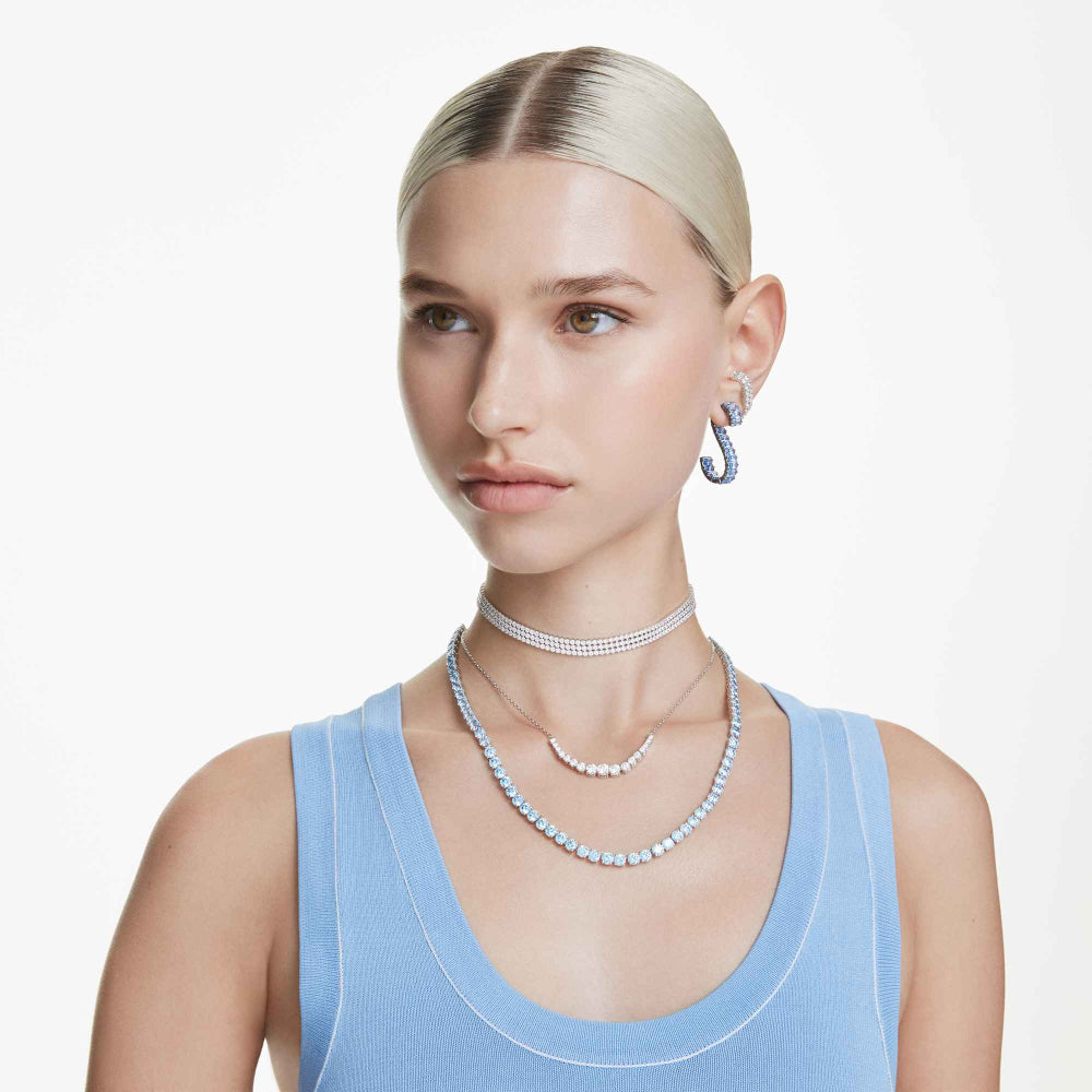 Matrix Choker Round White Silver – Swarovski