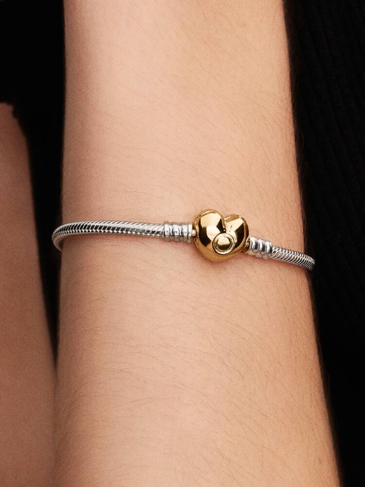 Pandora náramek - Snake Mesh Heart Spona