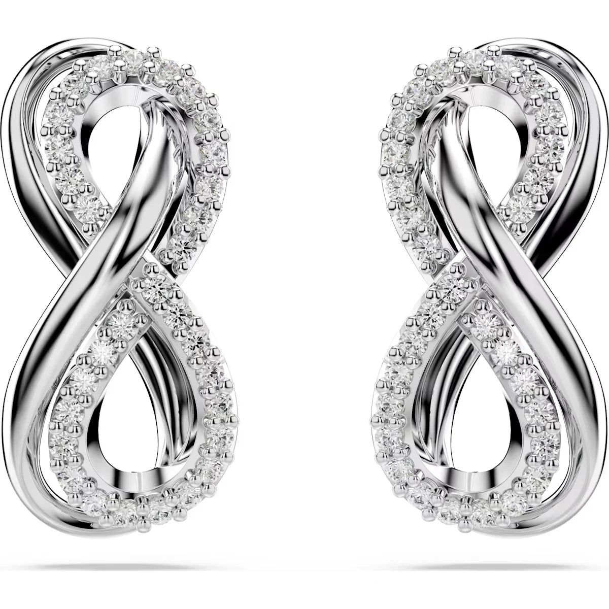 Cercei de damă Hyperbola Infini cu argint alb – Swarovski