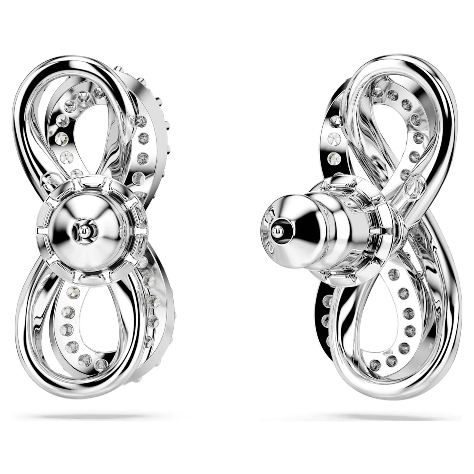 Cercei de damă Hyperbola Infini cu argint alb – vedere Swarovski 2