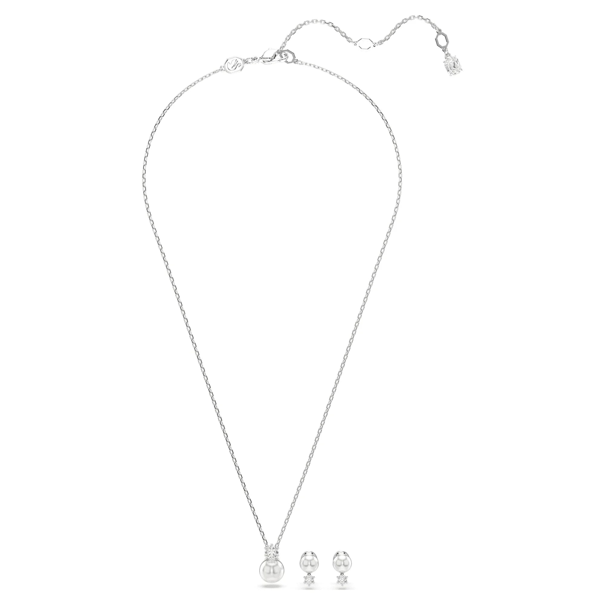 Conjunto Swarovski - Matrix - Tamaño redondo - Blanco y Plata vista 5