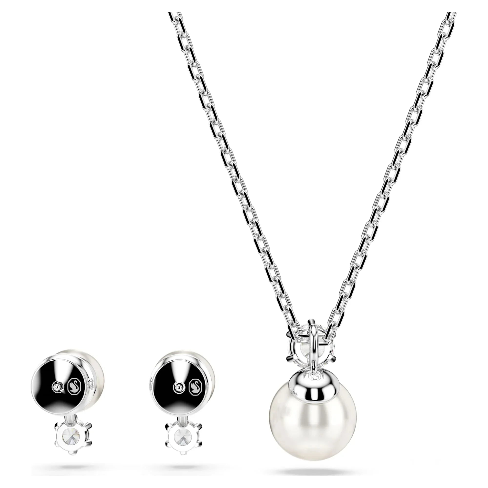 Conjunto Swarovski - Matrix - Tamaño redondo - Blanco y Plata vista 3