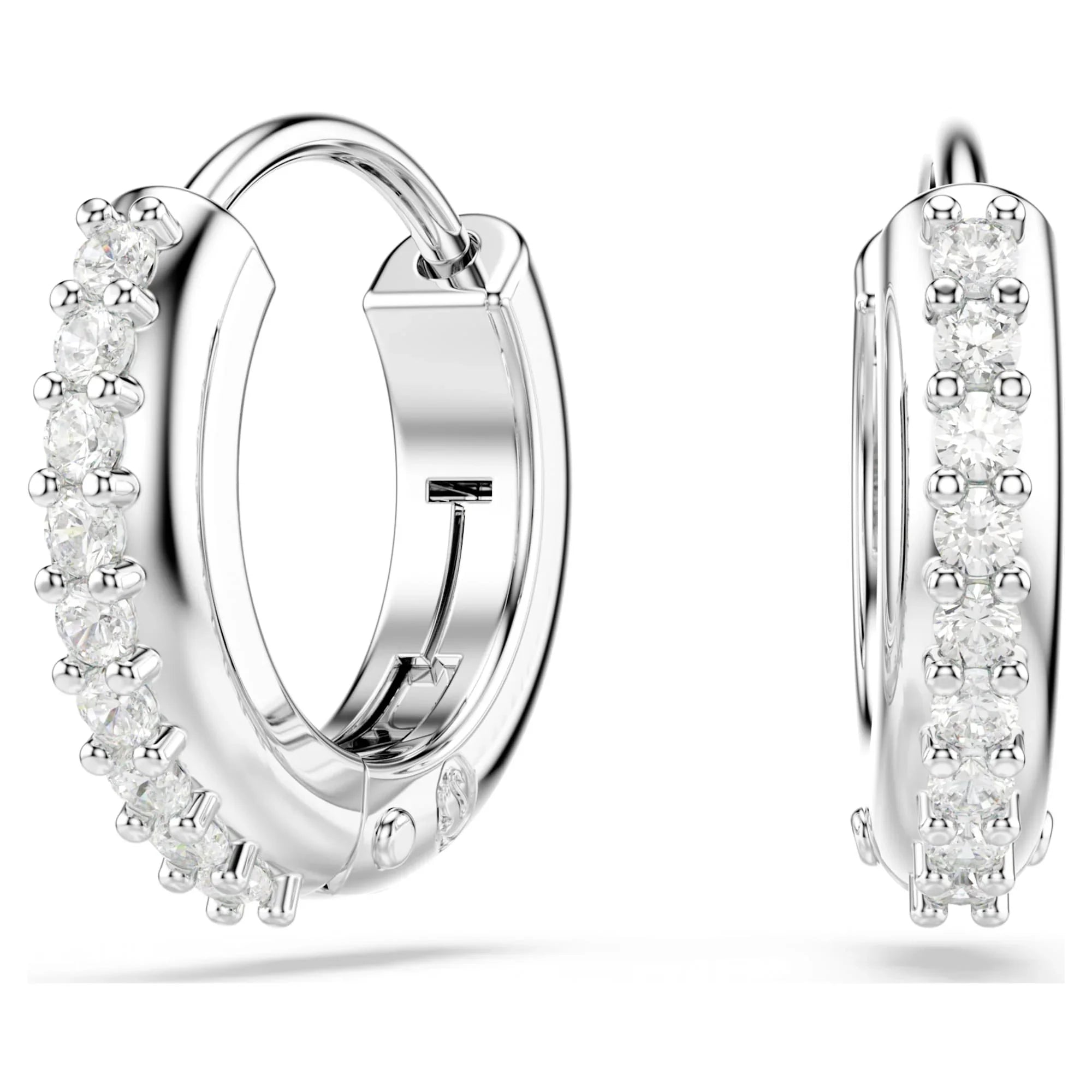 Pendientes de aro Matrix de plata blanca para mujer – Swarovski