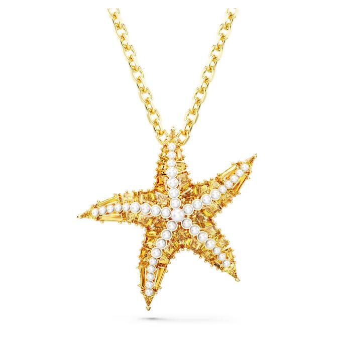 Pendentif Idyllia Etoile de Mer Blanc Doré – Swarovski