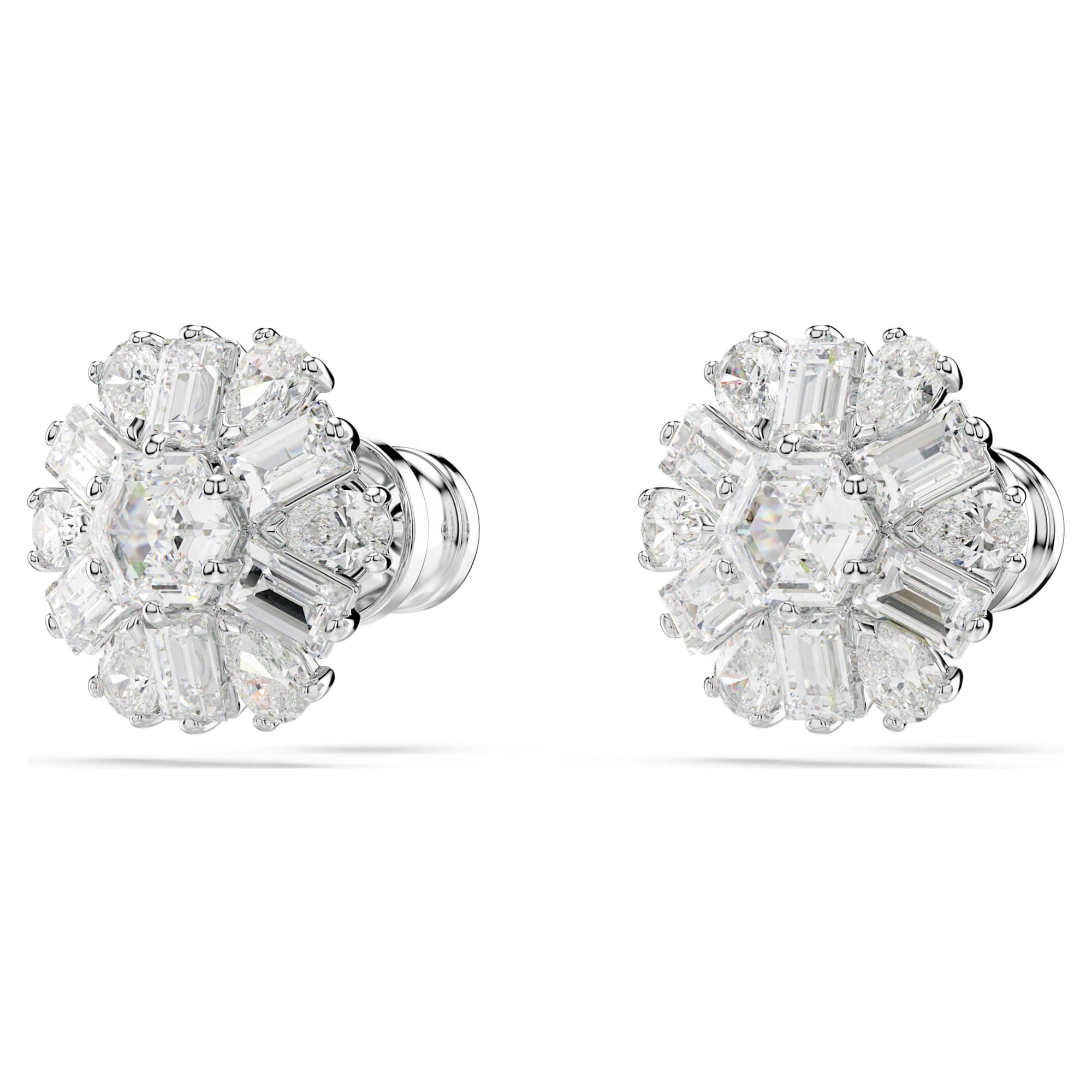 Idyllia zilveren witte sneeuwvlokoorbellen voor dames – Swarovski bekijk 2