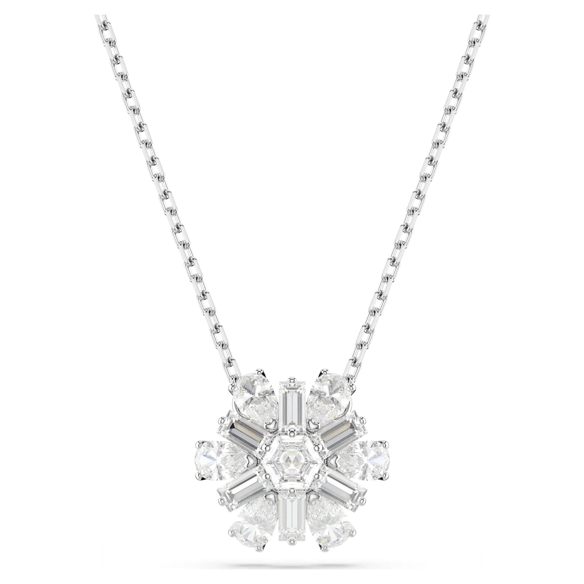 Colgante Idyllia Copo de Nieve Blanco Chapado en Rodio – Swarovski