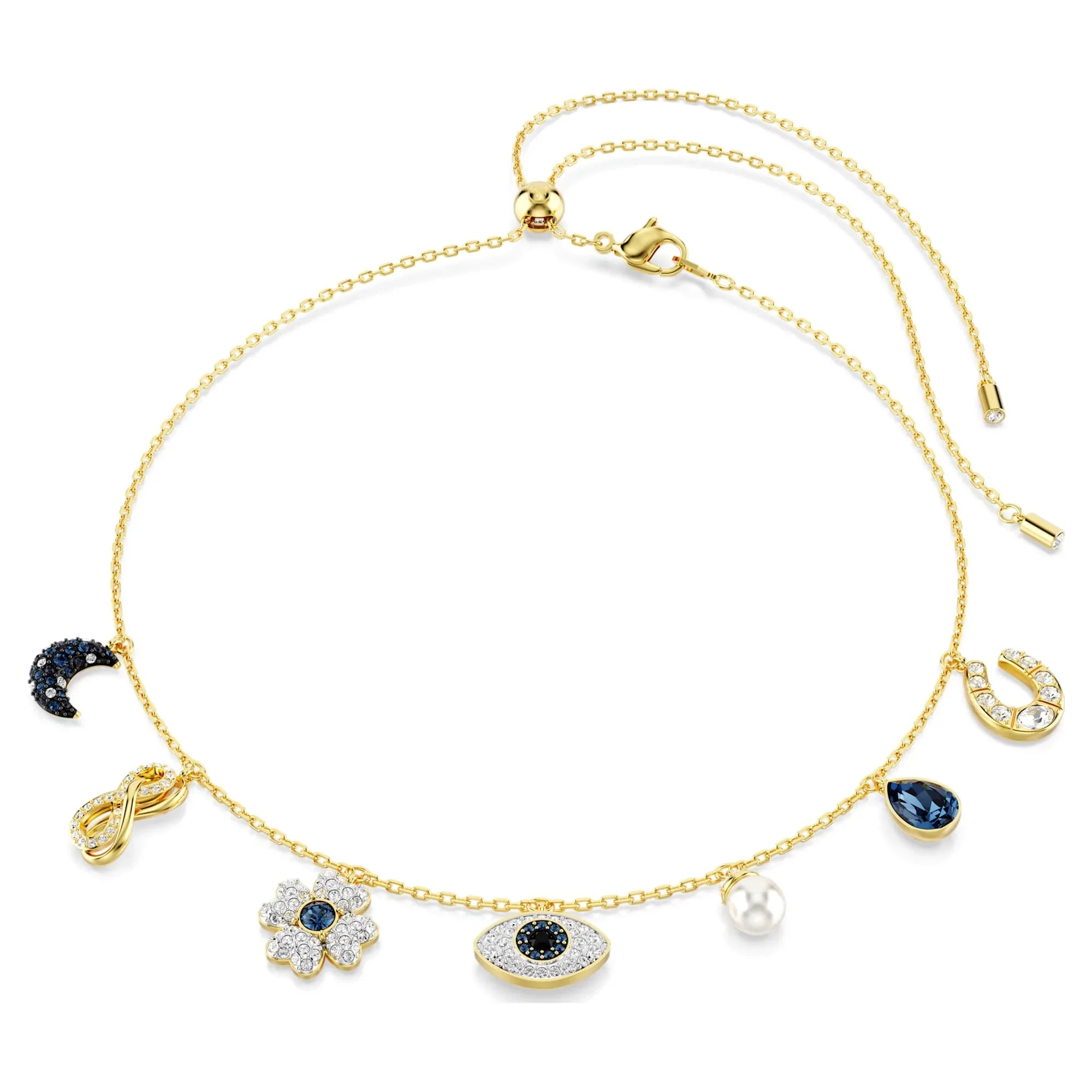 Colar Swarovski - Simbólica - Revestimento em tons de azul e dourado