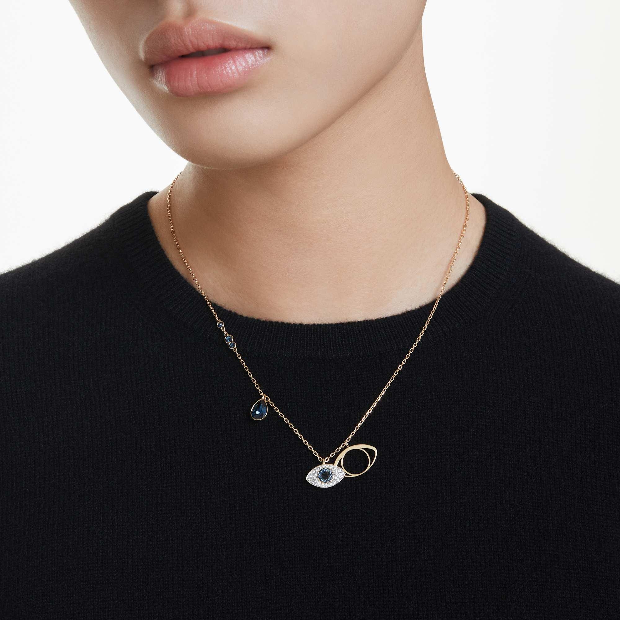 Guldblå Lucky Eye Symbolica Pendant – Swarovski-visning 2