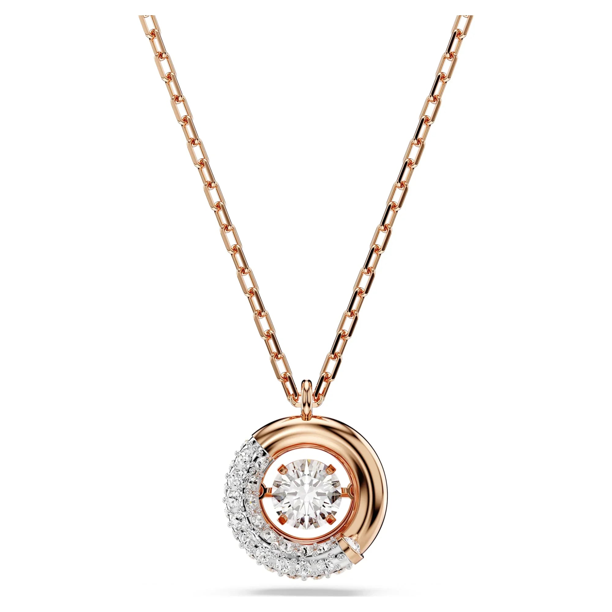 Dextera Round White Rose Gold Pendel – Swarovski