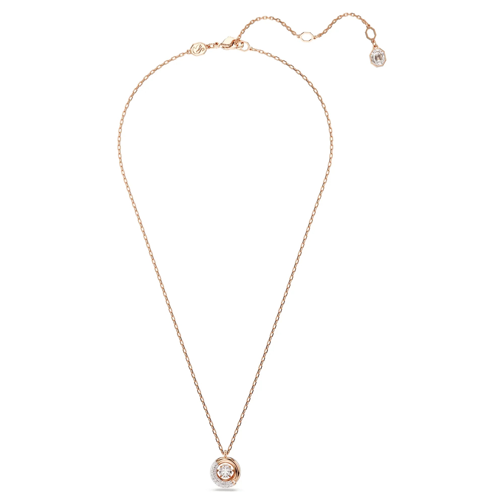 Colgante Dextera Redondo de Oro Rosa Blanco – Swarovski vista 5