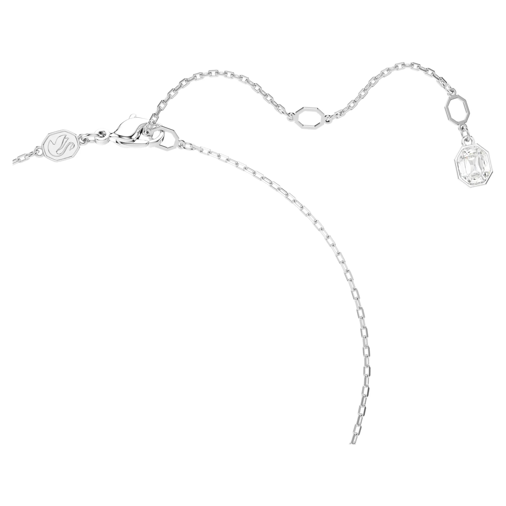 Constella Pavé Round White Rhodium Plated Pendant – Swarovski view 4