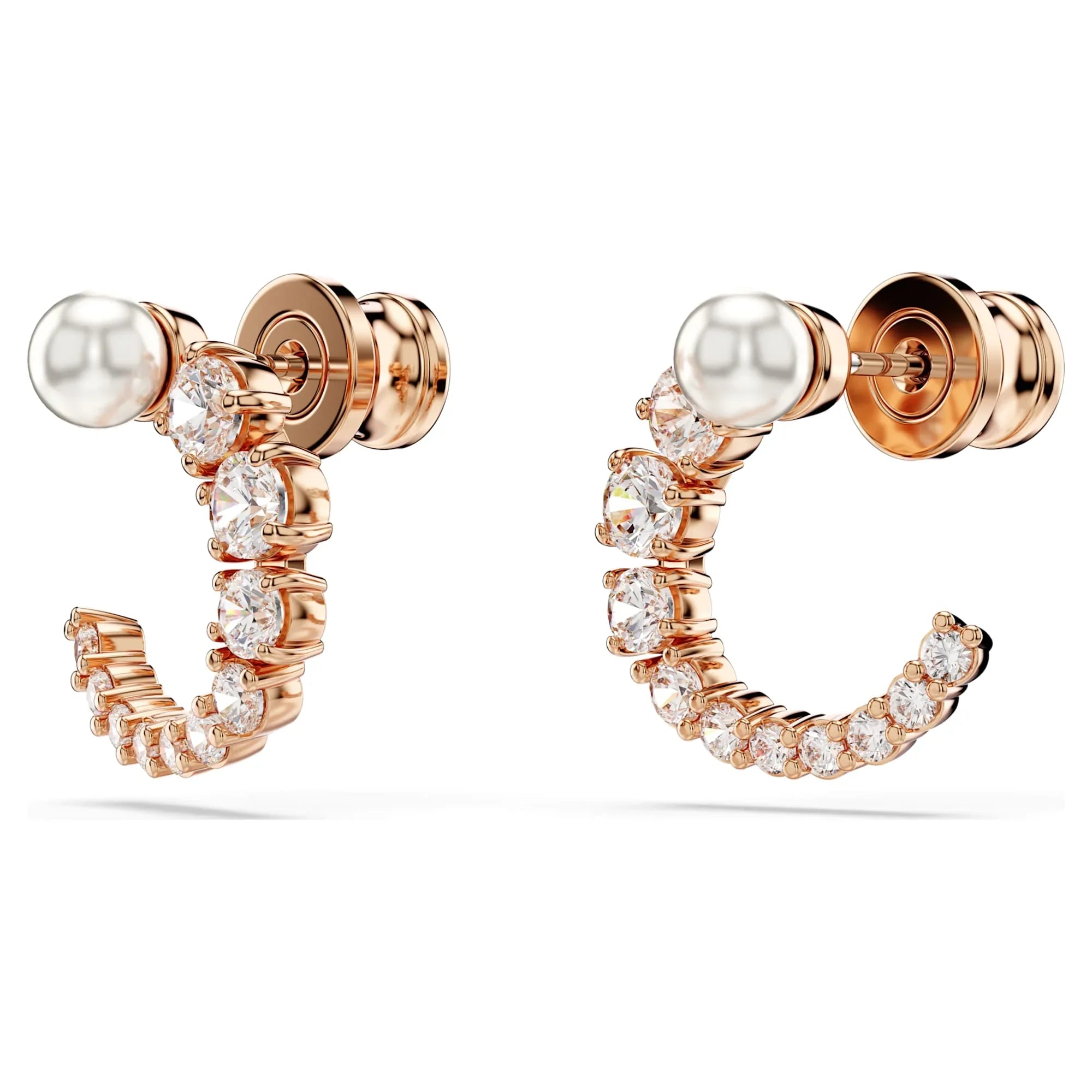 Brincos femininos Matrix Branco Pérola Ouro Rosa – Swarovski vista 3