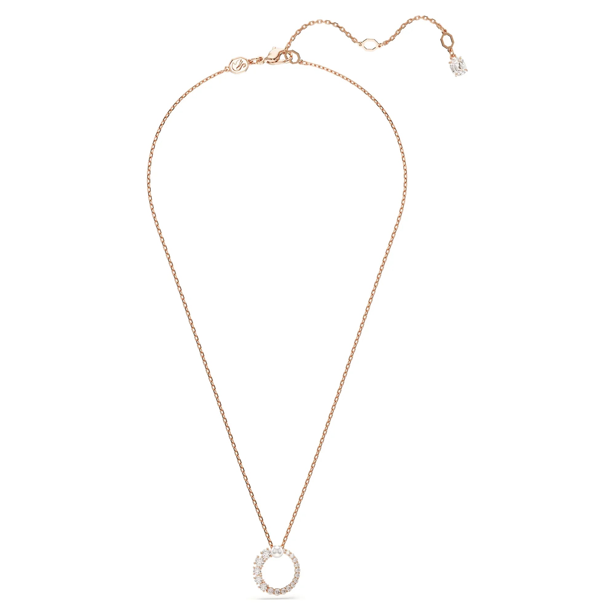 Matrix-Anhänger, rund, Kristallperle, Weiß-Roségold – Swarovski-Ansicht 5