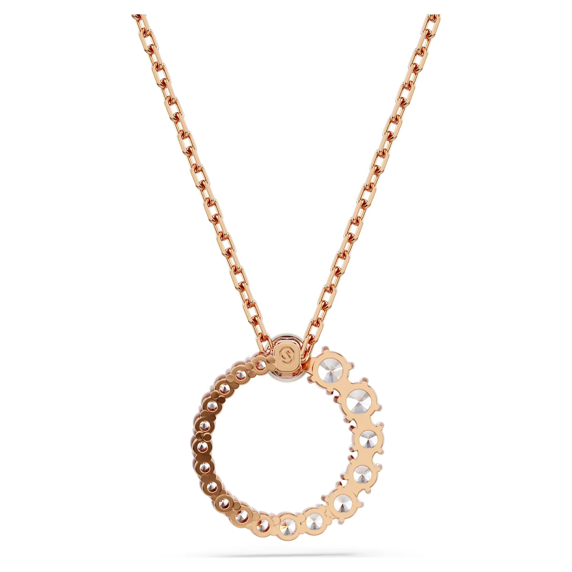 Matrix-Anhänger, rund, Kristallperle, Weiß-Roségold – Swarovski-Ansicht 3