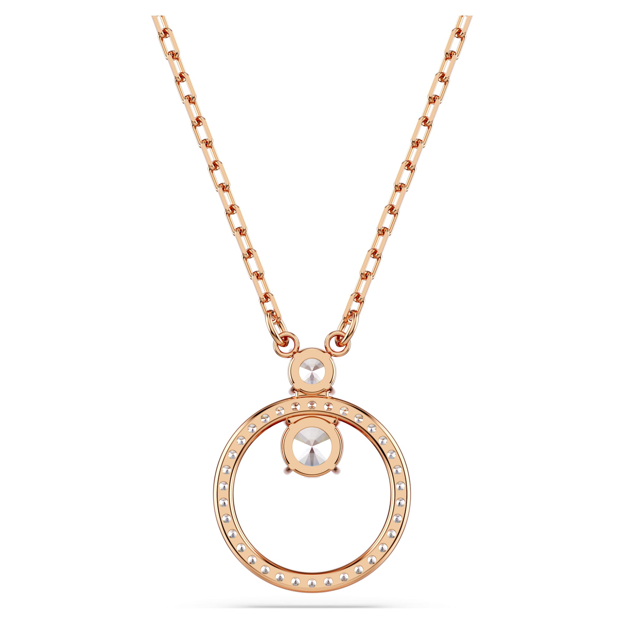 Constella Pavé Pendant Round White Rose Gold – Swarovski