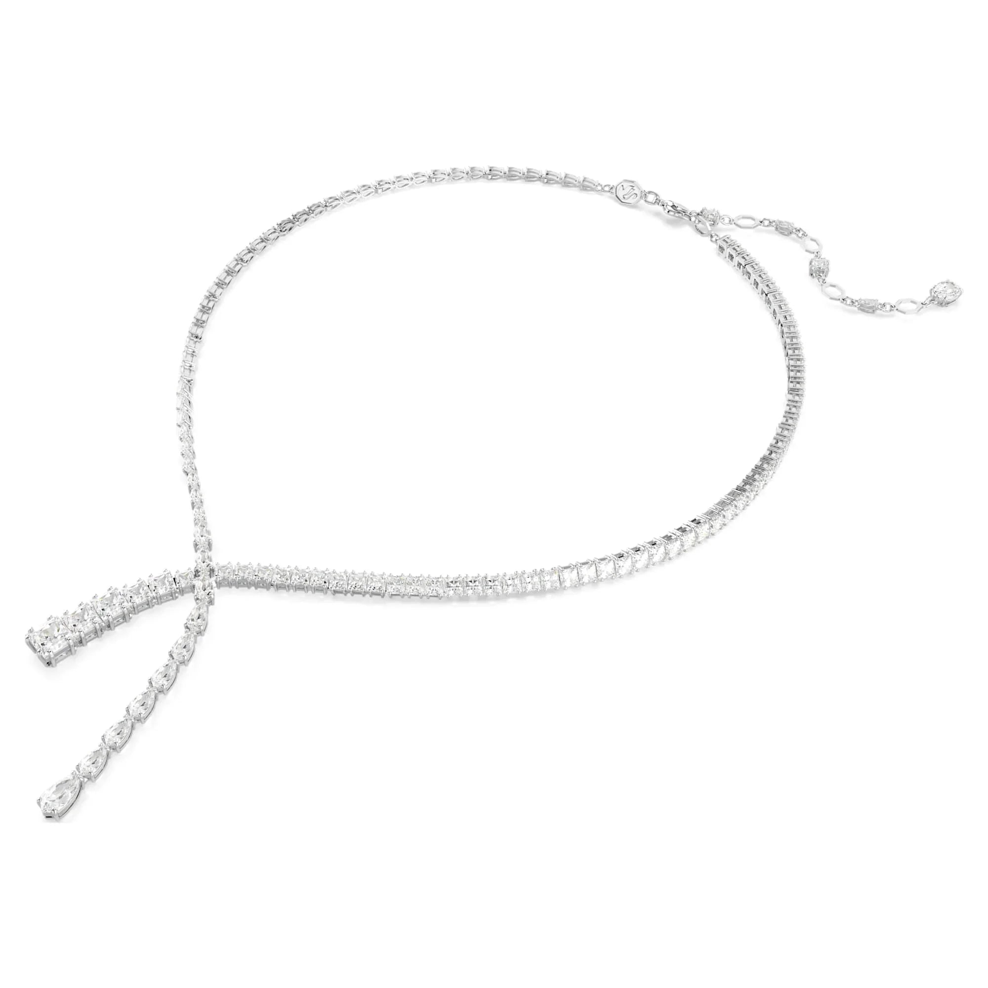 White Rhodium Plated Matrix Y Necklace Various Sizes – Swarovski view 2