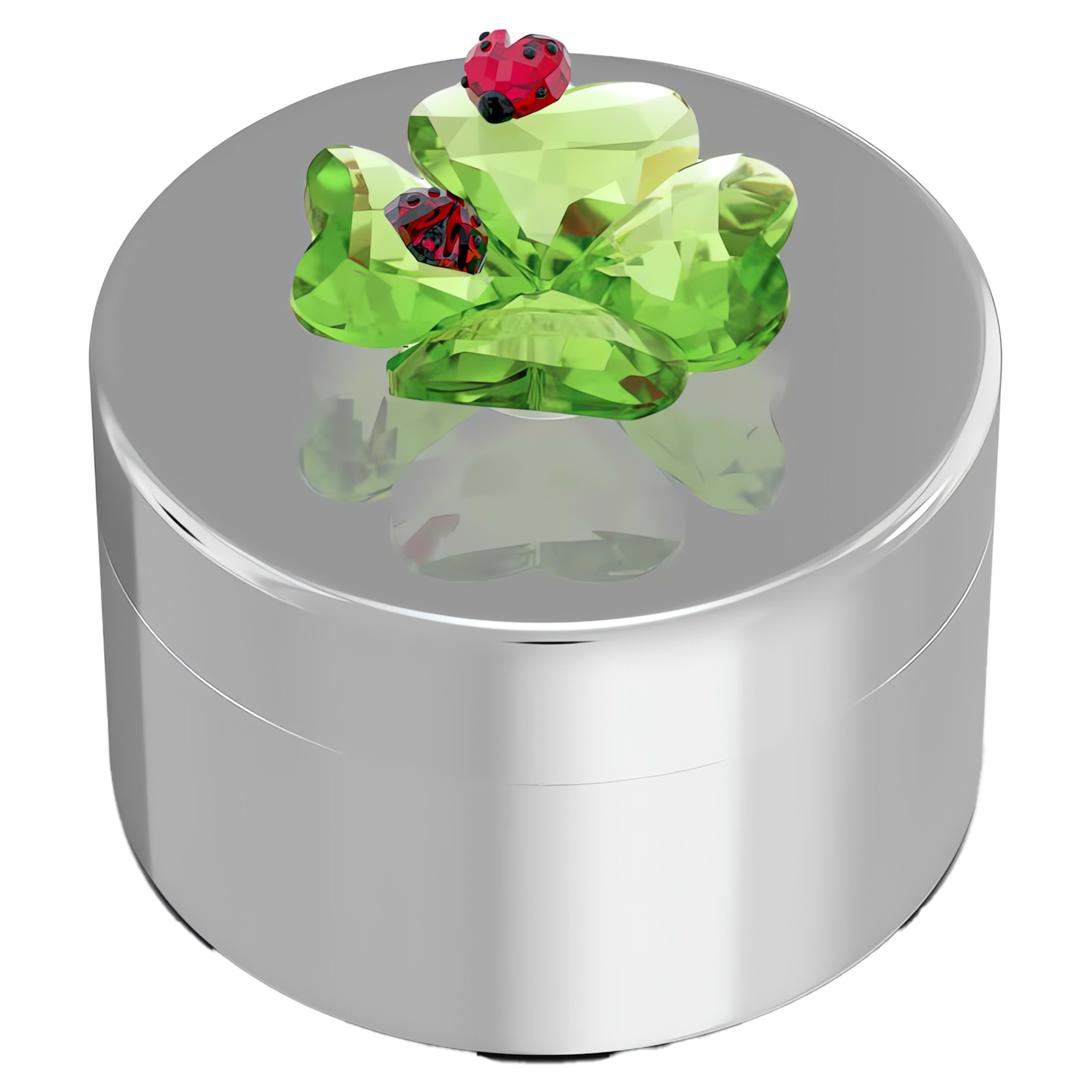 Swarovski figurine – Idyllia – Four-leaf clover and Ladybug – Decorative box view 3