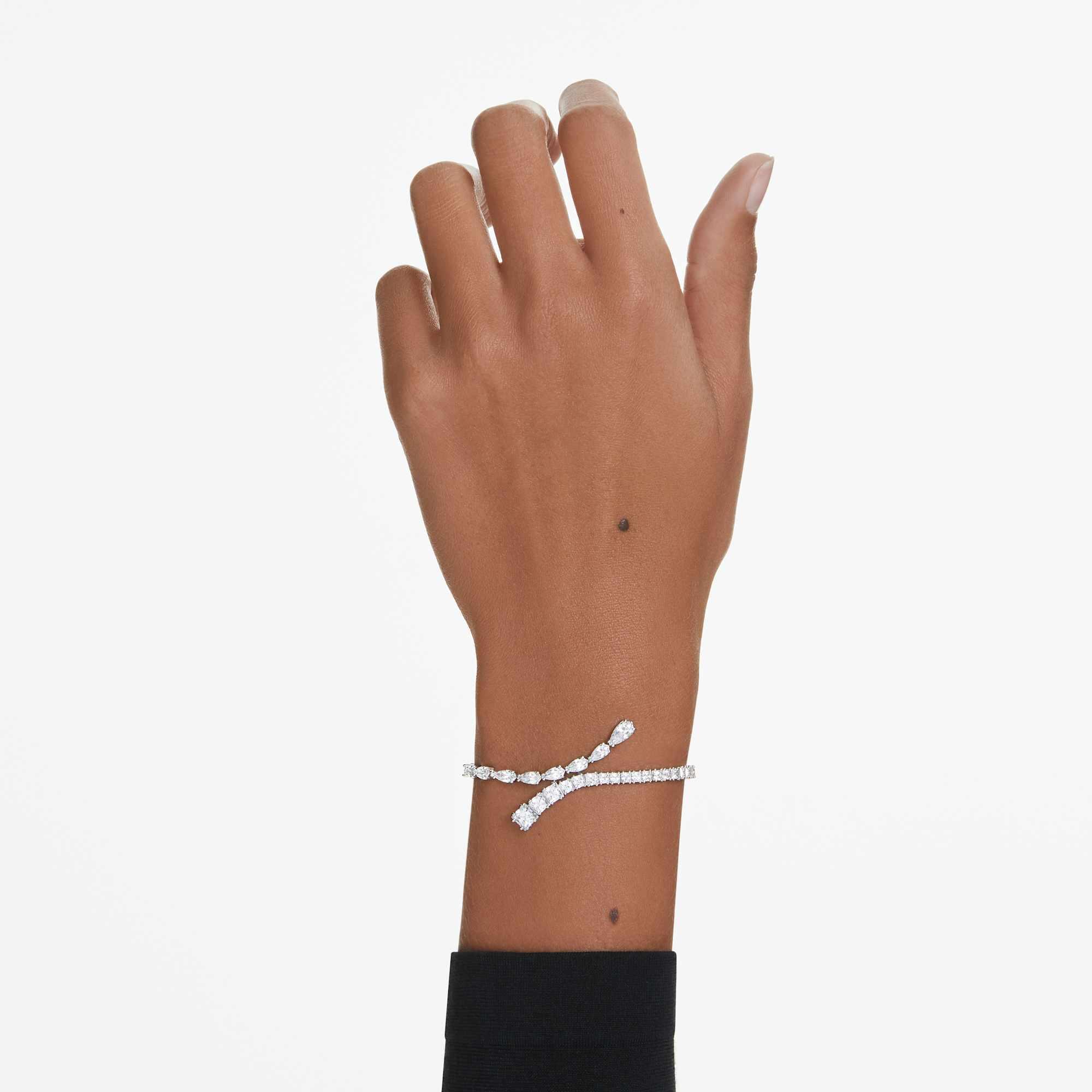 Swarovski bileklik - Matrix - Çeşitli boyutlar - Beyaz ve Gümüş görünüm 2