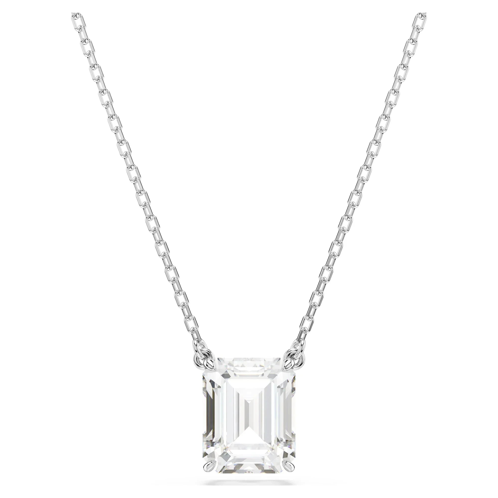 Stilla nyolcszögletű fehér ezüst medál – Swarovski