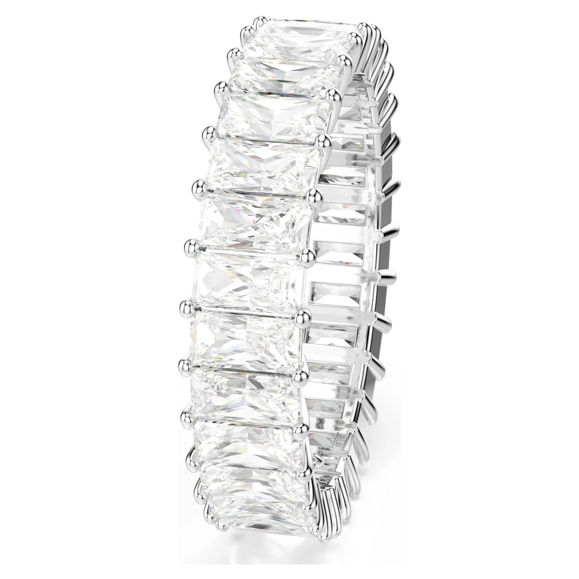 Matrix damering hvid sølv – Swarovski-visning 3