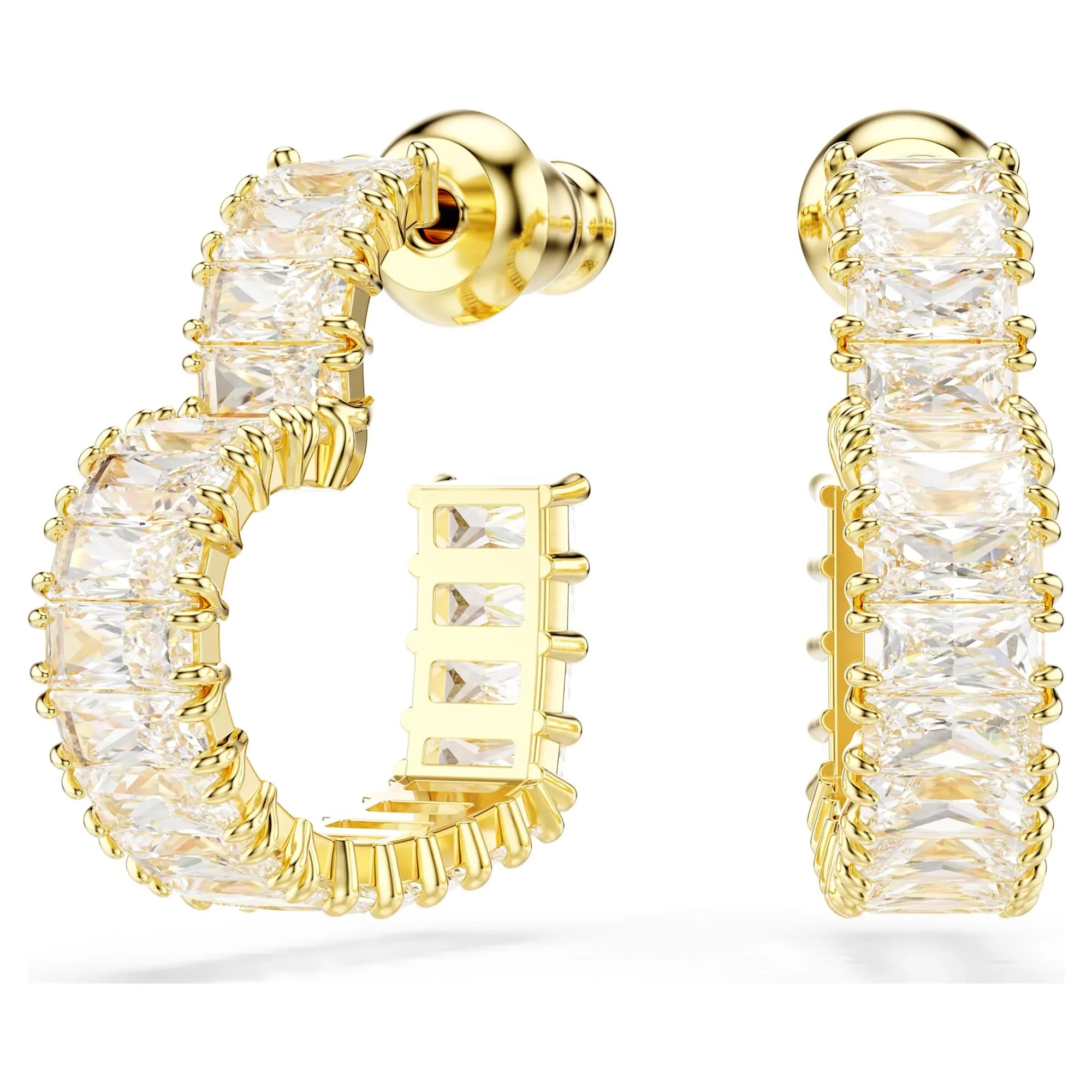 Kolczyki Swarovski – Kolczyki koła Matrix – Serce – Biało-złote