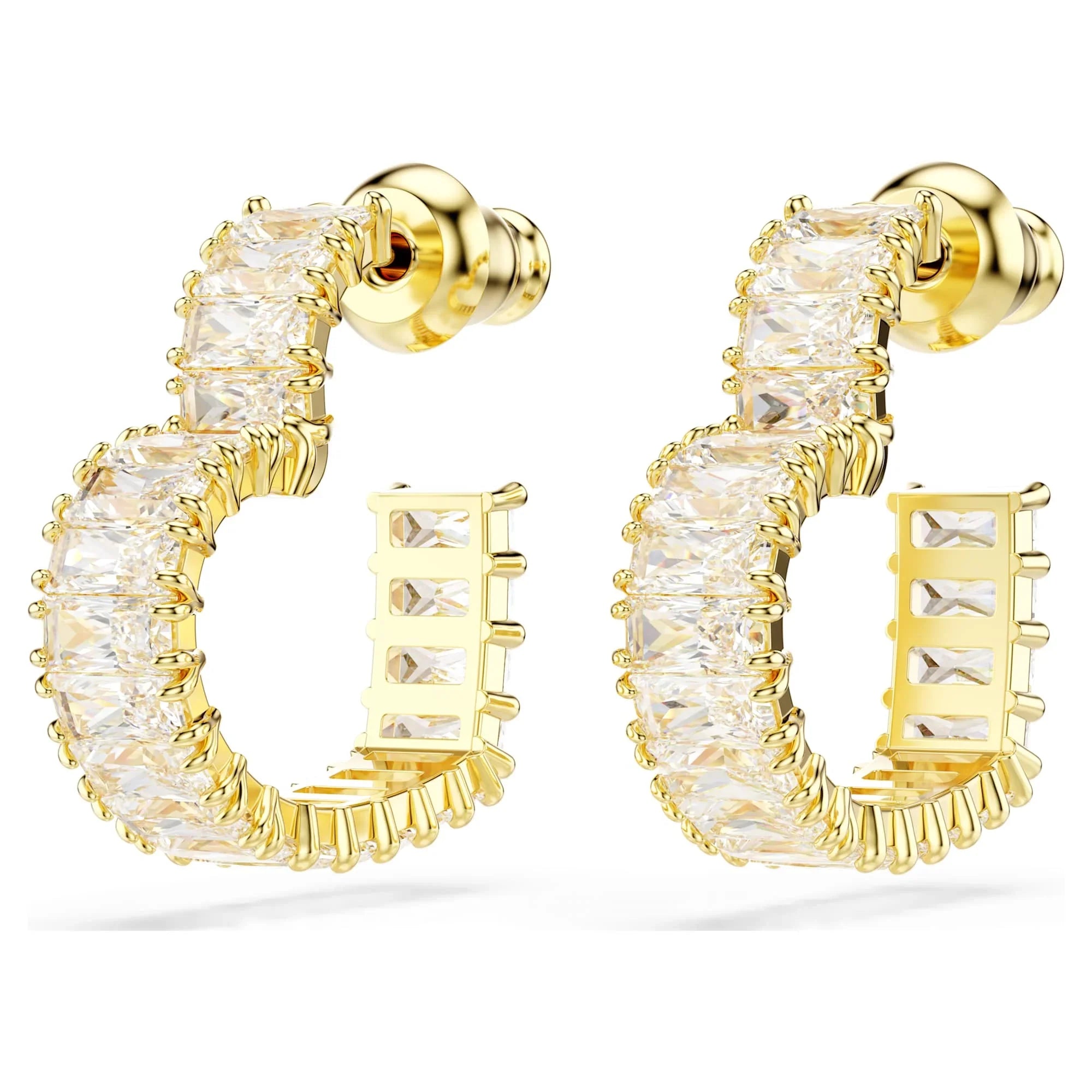 Kolczyki Swarovski – Kolczyki Matrix Hoop – Serce – Widok biało-złoty 4