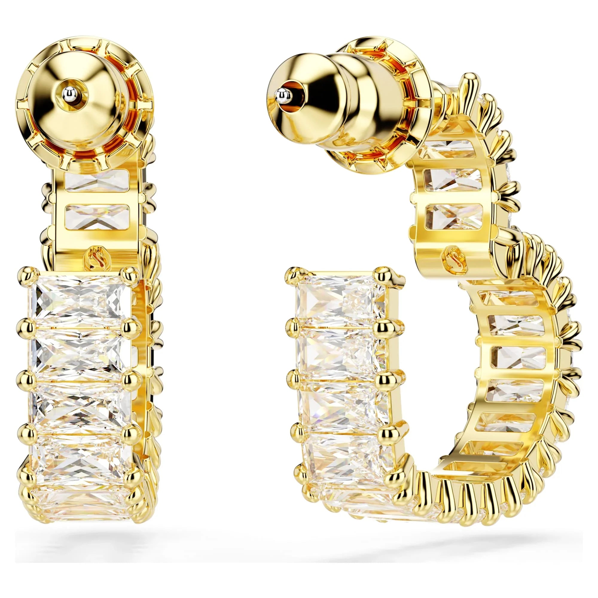 Kolczyki Swarovski – Kolczyki Matrix Hoop – Serce – Widok biało-złoty 3