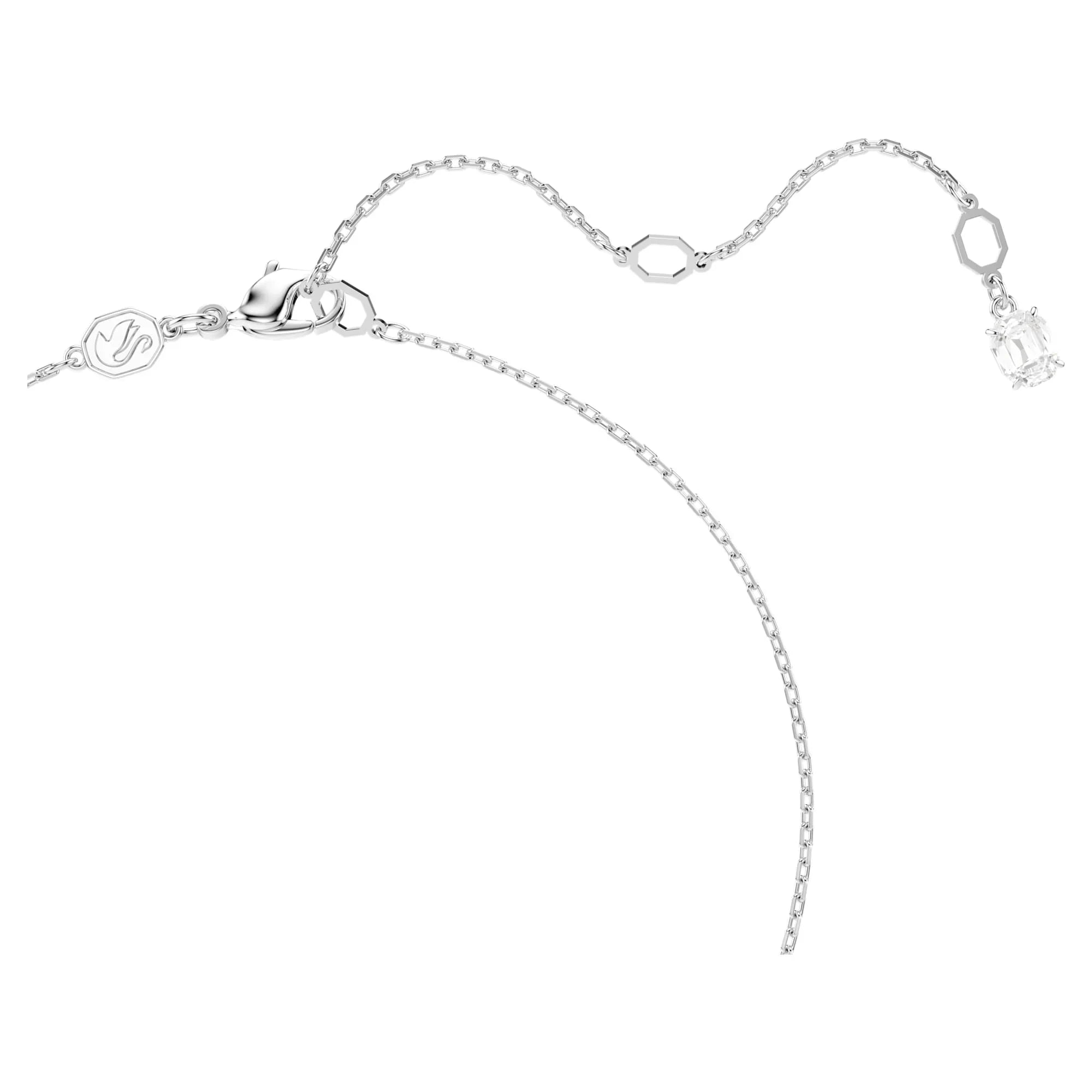 Μενταγιόν Swarovski - Matrix - Στρογγυλό κόψιμο - Άσπρη & Ασημί όψη 4