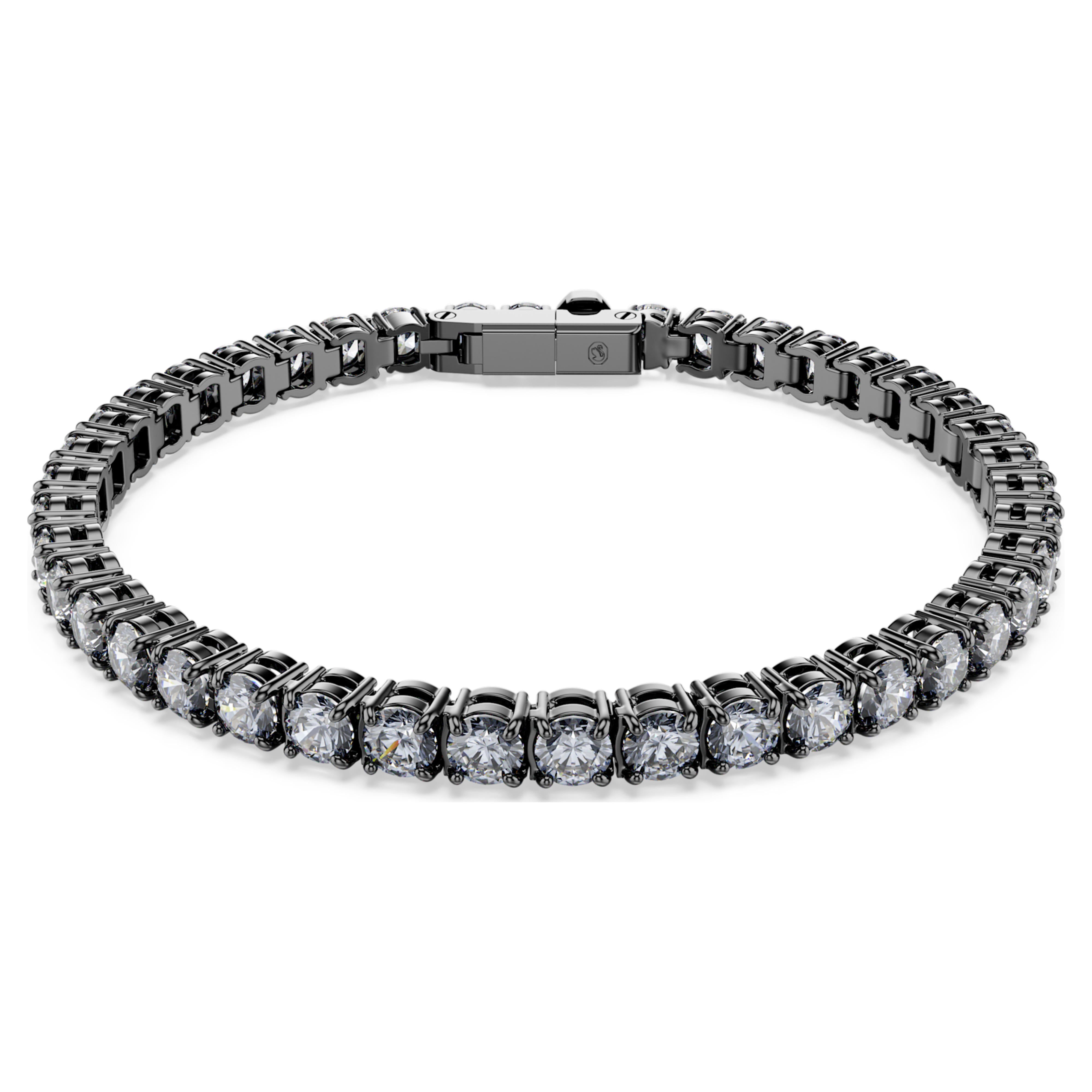 Βραχιόλι Swarovski - Matrix Tennis - Στρογγυλό μέγεθος - Γκρι & Μαύρο