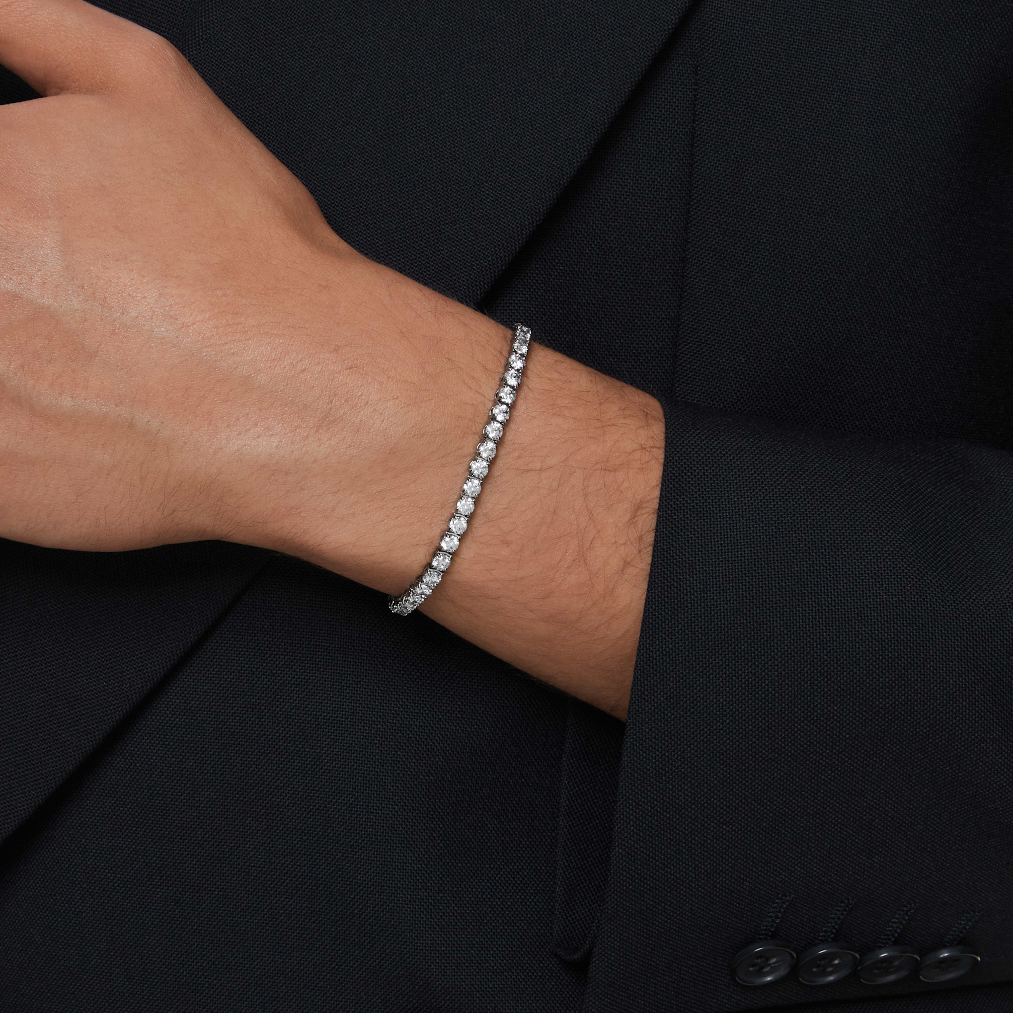 Βραχιόλι Swarovski - Matrix Tennis - Στρογγυλό μέγεθος - Γκρι & Μαύρη όψη 2