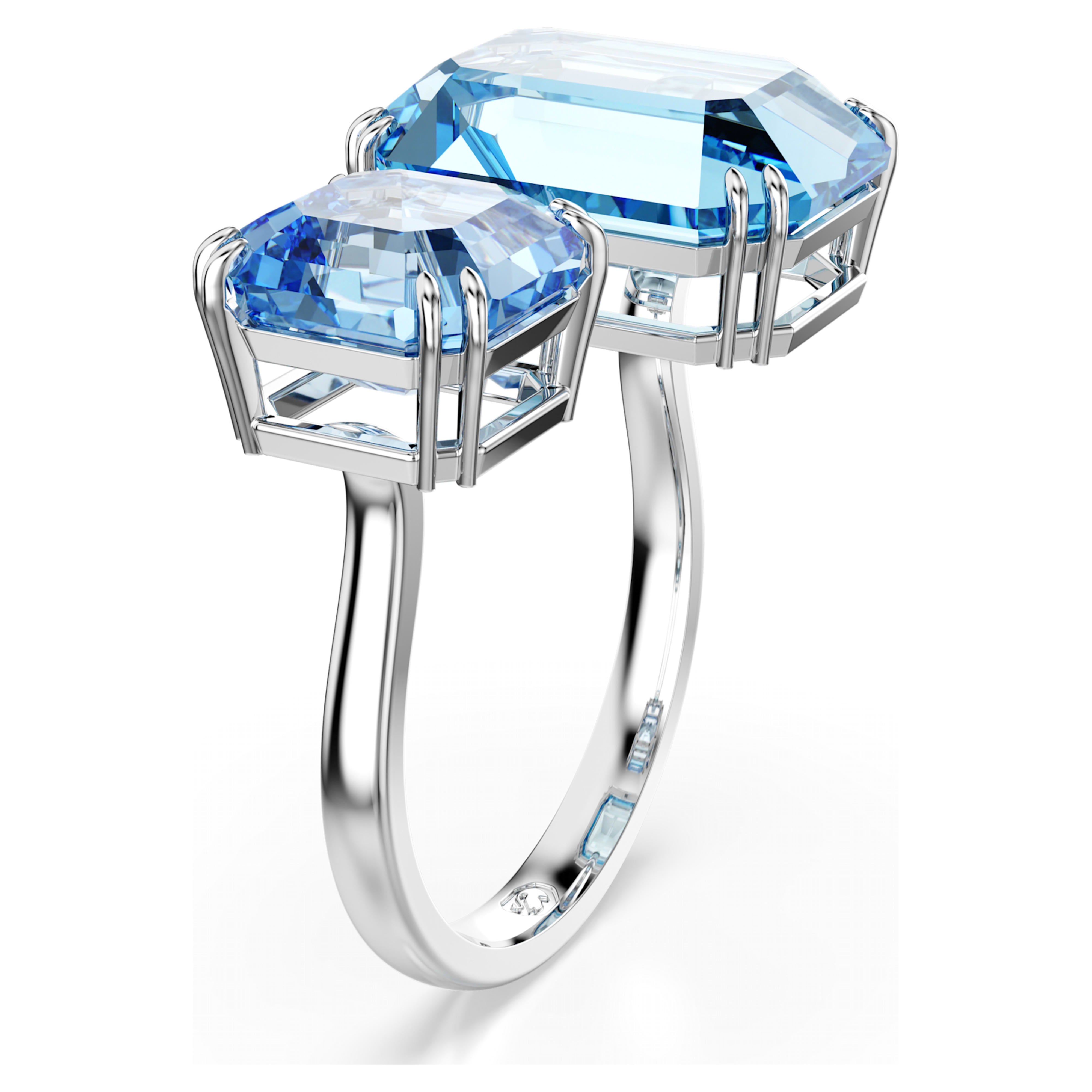 Anillo Millenia Mujer Octogonal Azul Plata – Swarovski