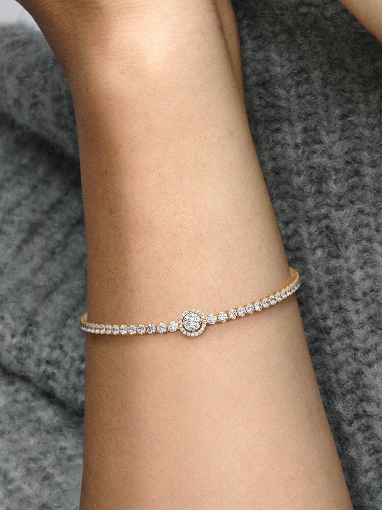 Pandora-Armband – Funkelnder Halo-Fluss