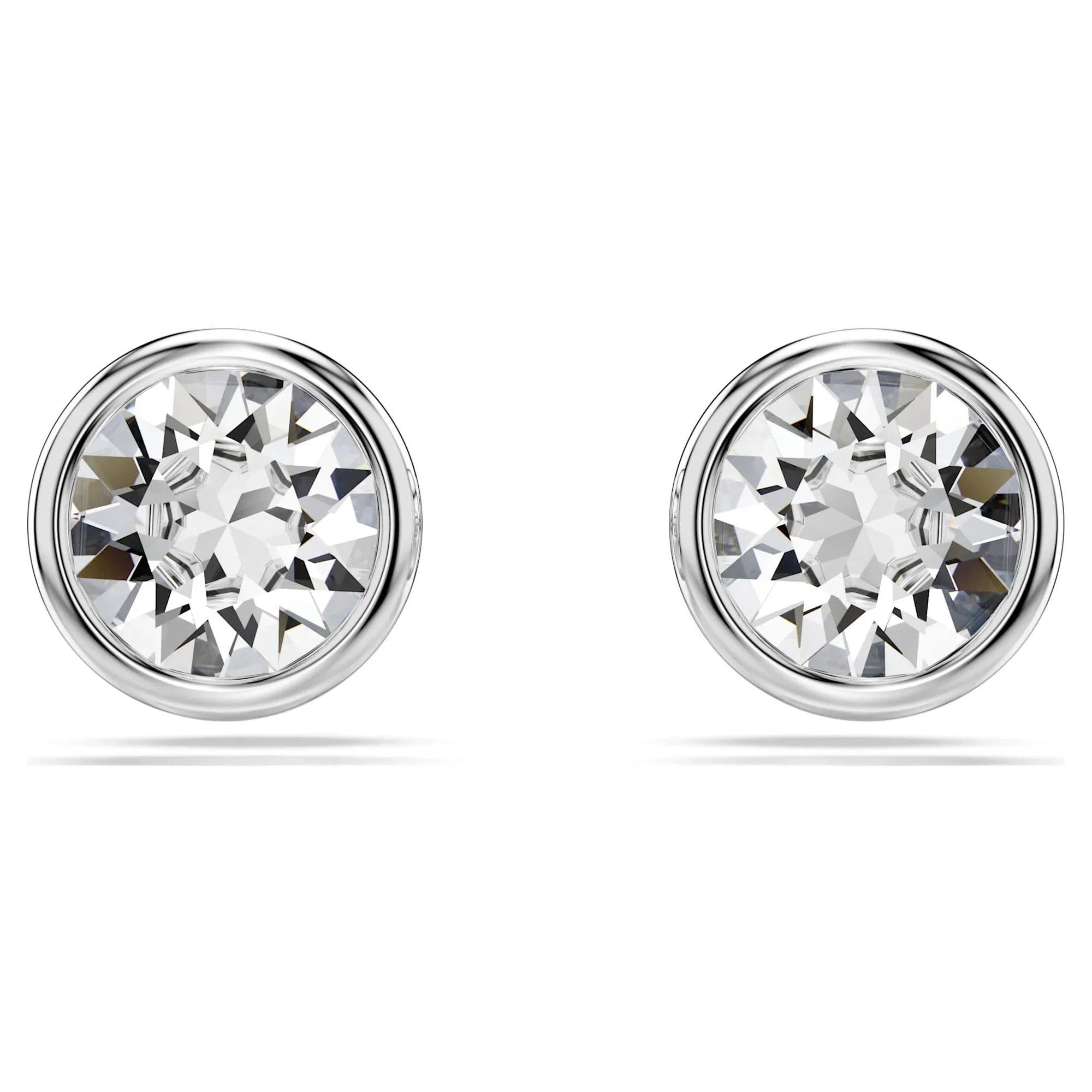 Brincos Swarovski - Imber - Corte Redondo - Branco e Prata