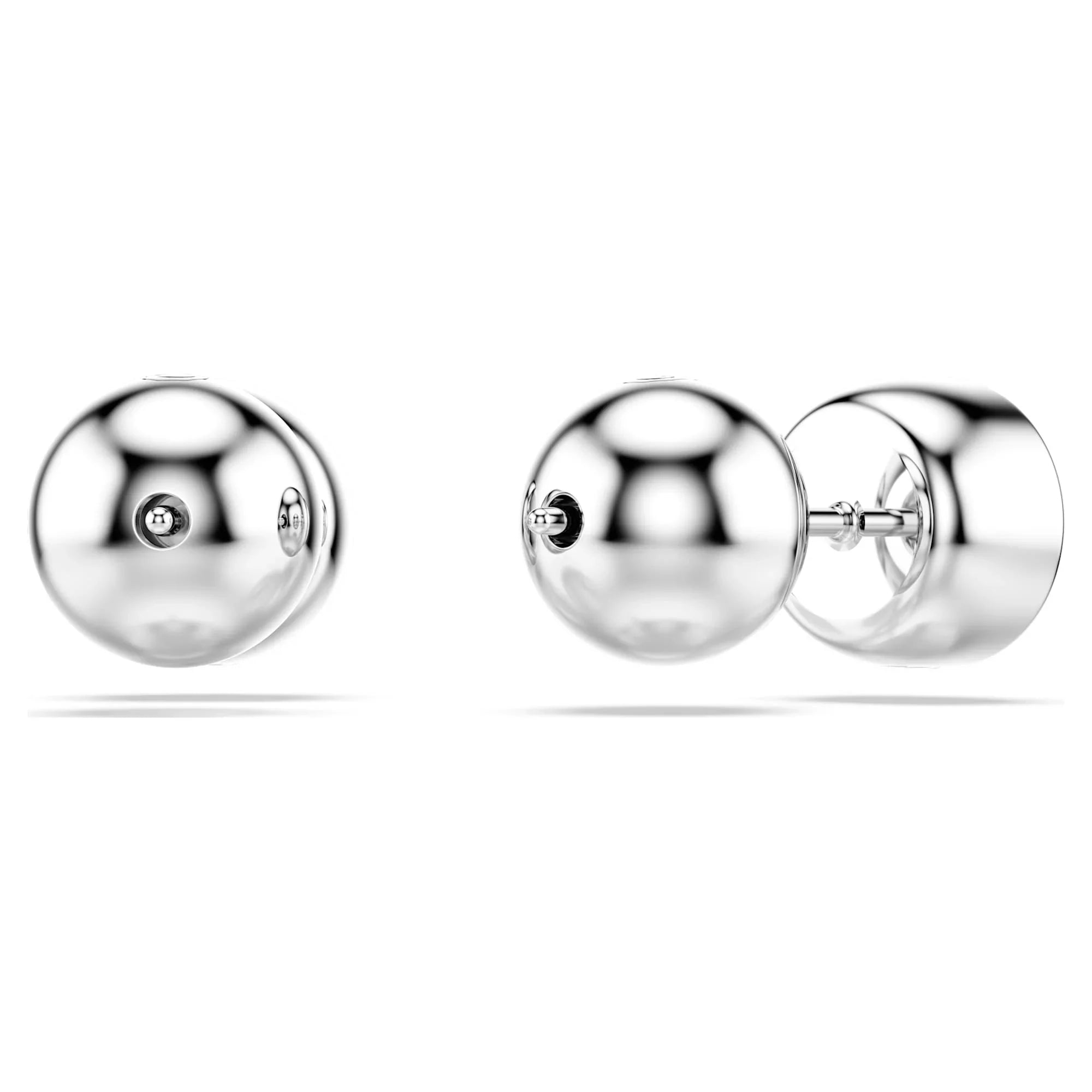 Brincos Swarovski - Imber - Corte redondo - Vista branco e prata 4