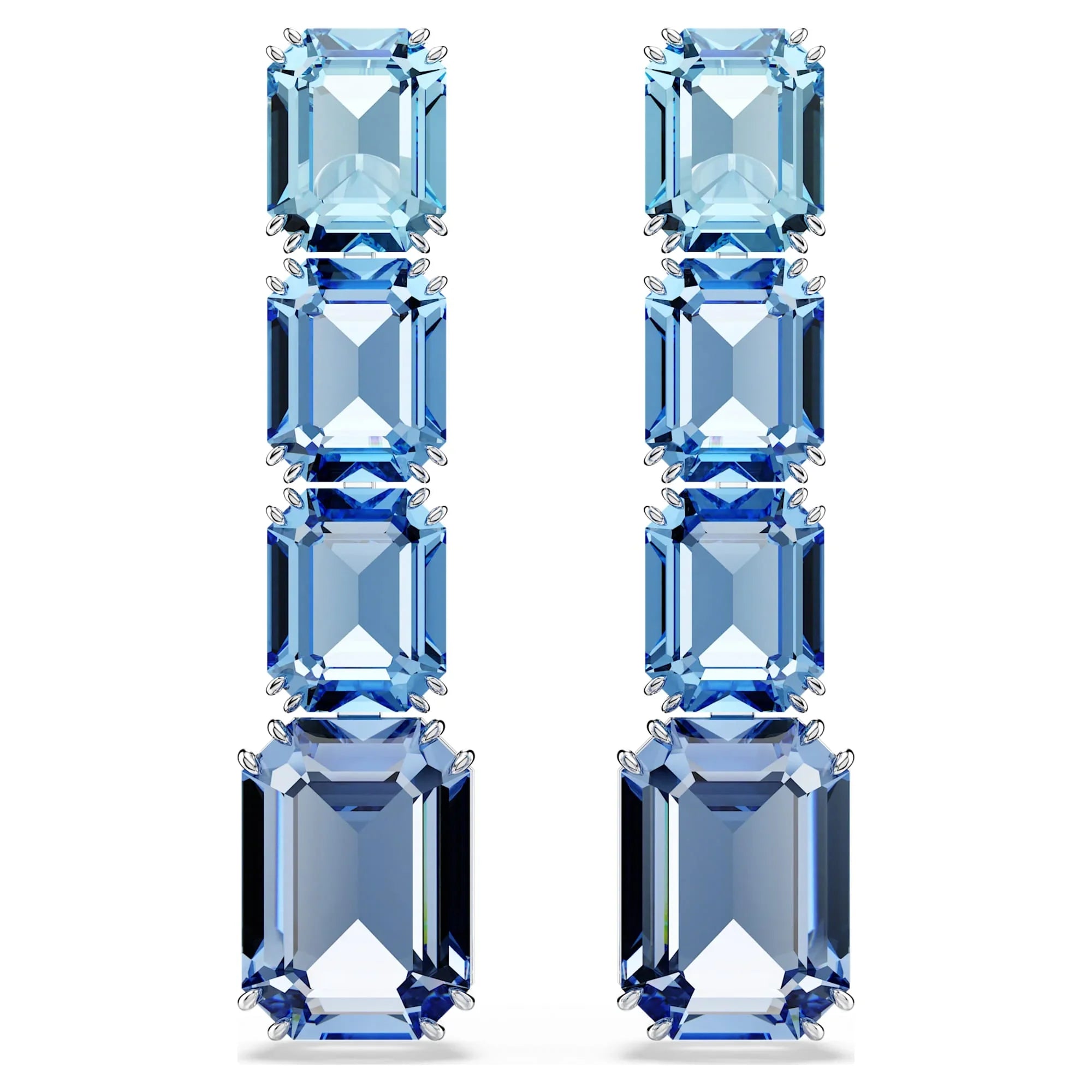 Millenia örhängen för kvinnor Octagonal Blue Silver – Swarovski
