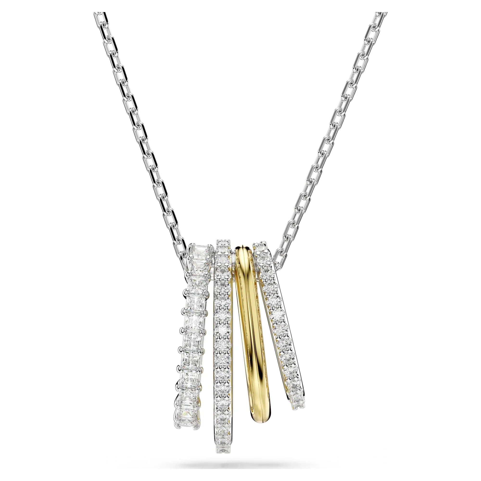 Hyperbola White Mix Metal Pendel – Swarovski
