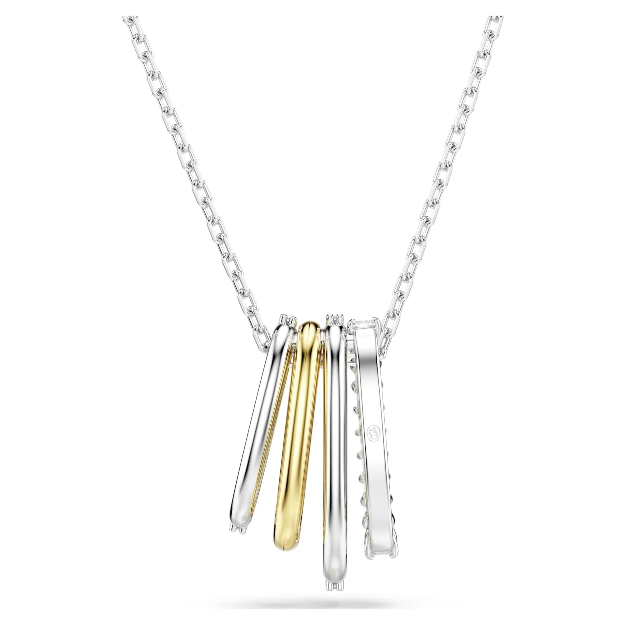 Hyperbola White Mix Metal Pendant – Swarovski view 2