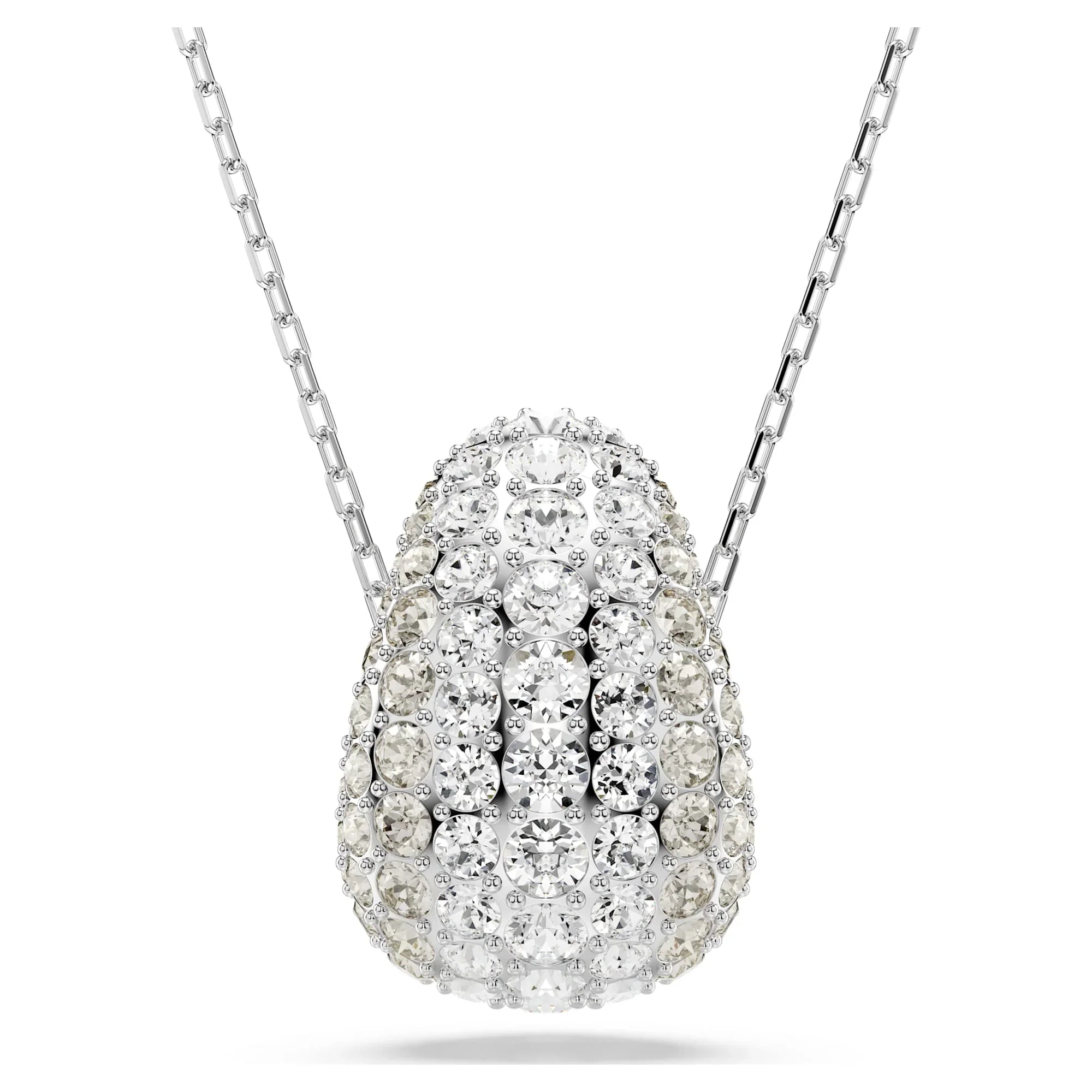 Pingente Swarovski - Sublima - Corte redondo - Branco e Prata