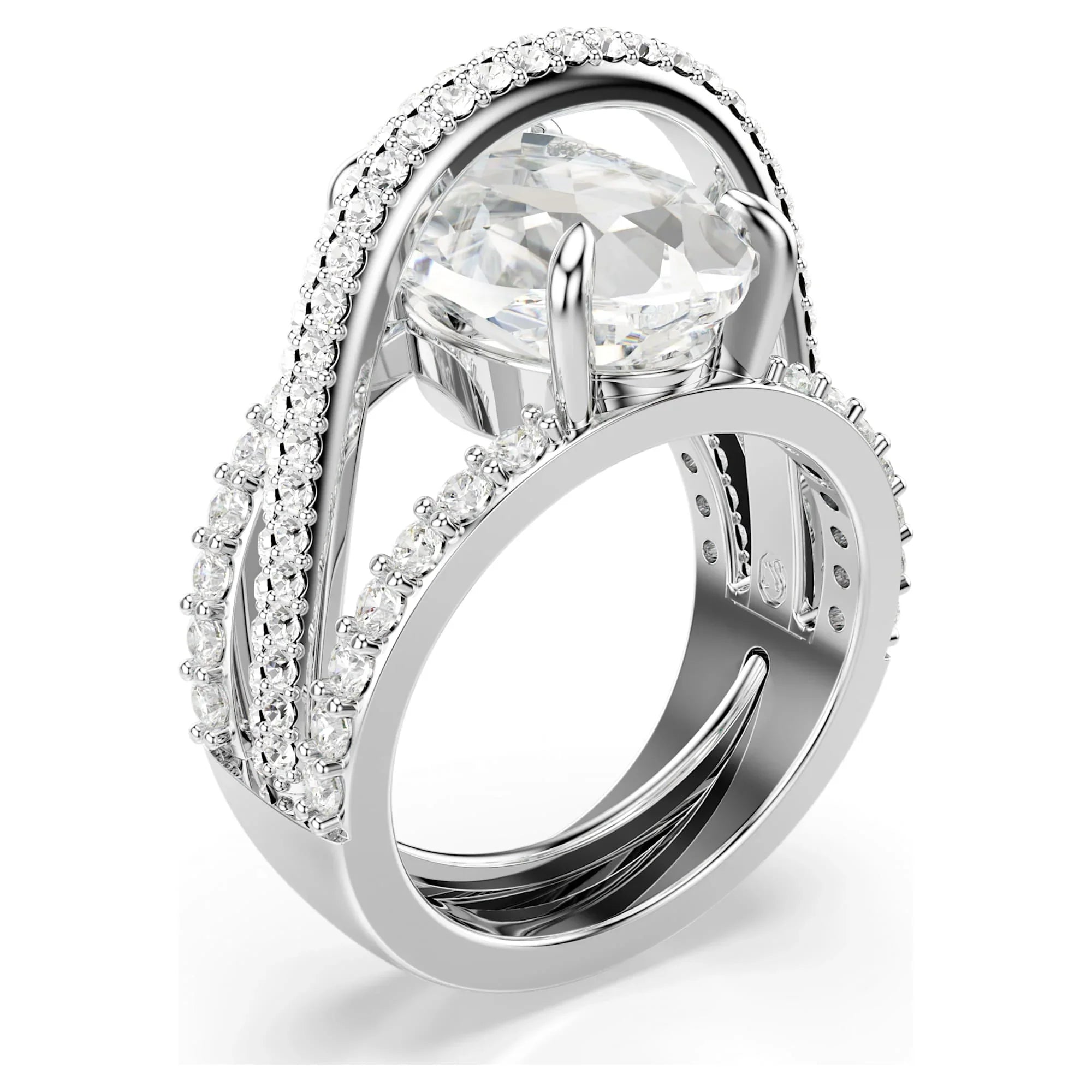 Swarovski gyűrű - Hiperbola - Különféle méretek - Fehér és ezüst nézet 3
